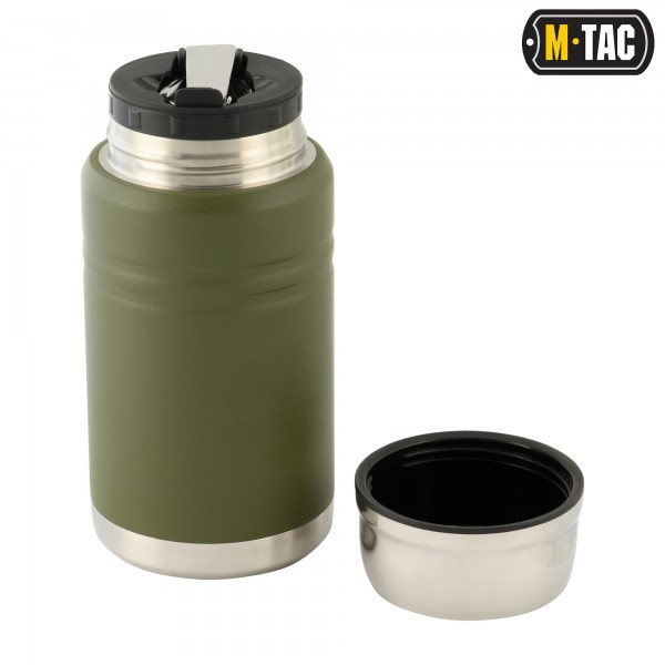 M-Tac термос 750 мл со складной ложкой олива/нерж. - 60056001