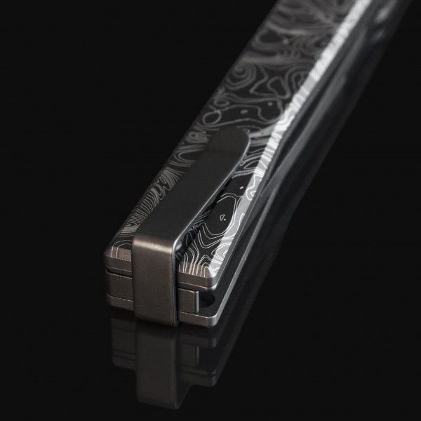 ж Ocaso "Solstice", Engraved titanium Topo Pattern, Black - 10ETB ж Ocaso "Solstice", Engraved titanium Topo Pattern, Black - 10ETB