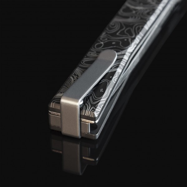 Ніж Ocaso "Solstice", Engraved titanium, Topo Pattern, Satin - 10ETS