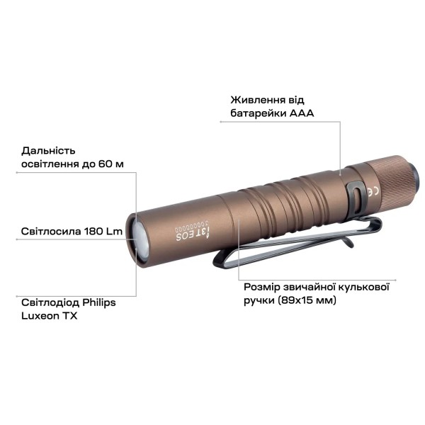 Ліхтар Olight I3T EOS Desert Tan - 23703099