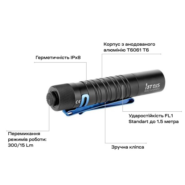 Фонарь Olight I5T EOS Black - 23703219 Фонарь Olight I5T EOS Black - 23703219