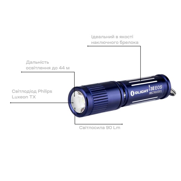 Фонарь-брелок Olight I3E EOS Regal blue - 23703915 Фонарь-брелок Olight I3E EOS Regal blue - 23703915