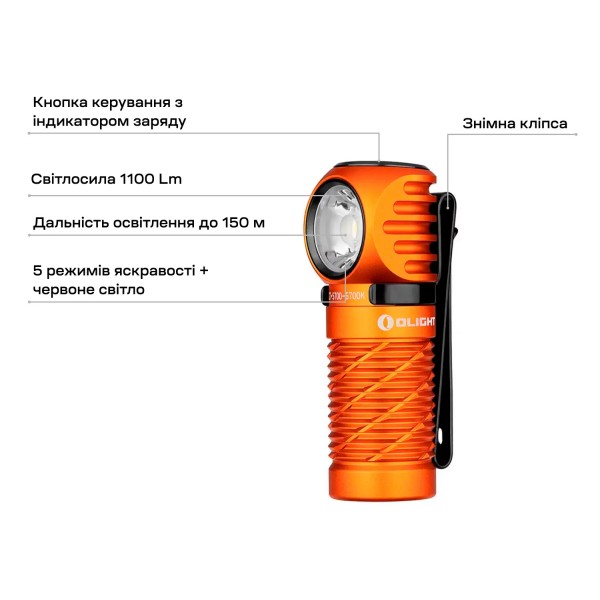 Фонарь Olight Perun 2 Mini. Orange - 23703923 Фонарь Olight Perun 2 Mini. Orange - 23703923