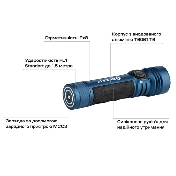 Ліхтар Olight Seeker 4 Pro Cool White Midnight Blue - 23704227 Ліхтар Olight Seeker 4 Pro Cool White Midnight Blue - 23704227