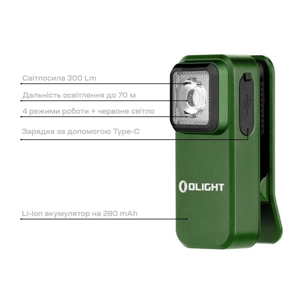Фонарь Olight Oclip OD Green - 23704386