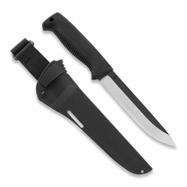 Ніж Peltonen M95, без покриття, чорний, чорний композитний чохол - FJP144