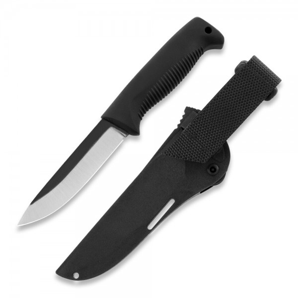 Нож Peltonen M07, без покрытия, чёрный, черный композитный чехол - FJP146 Нож Peltonen M07, без покрытия, чёрный, черный композитный чехол - FJP146