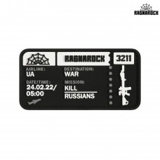 Ragnarock нашивка TICKET to the WAR Black
