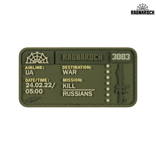 Ragnarock нашивка TICKET to the WAR Olive - RGN-PTTIK-OD
