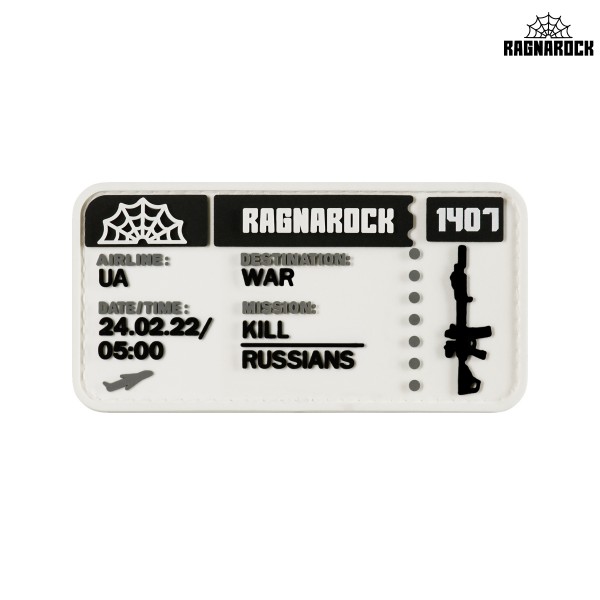 Ragnarock нашивка TICKET to the WAR White - RGN-PTTIK-WT