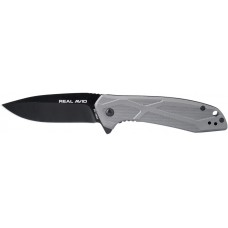 Ніж Real Avid RAV-2 Black Oxide Aluminum Gray, сталь - 8Cr13, руків’я - алюміній, довжина клинка - 82.5 мм, довжина загальна - 197 мм