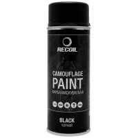 Краска маскировочная аэрозольная RecOil. Цвет - черный. Объем - 400 мл