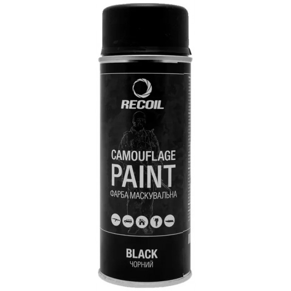 Фарба маскувальна аерозольна RecOil. Колір - чорний. Об’єм - 400 мл - 34130714