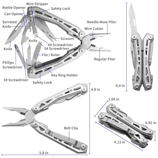 Мультитул Rocktol SK03 16-в-1 с нейлоновым чехлом - SK03 Мультитул Rocktol SK03 16-в-1 с нейлоновым чехлом - SK03