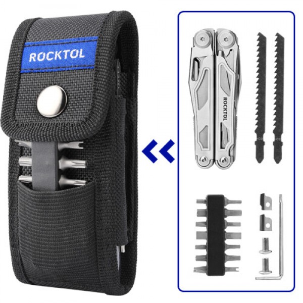 Мультитул Rocktol SK05 29-в-1 с нейлоновым чехлом, битами и запасными аксессуарами - SK05