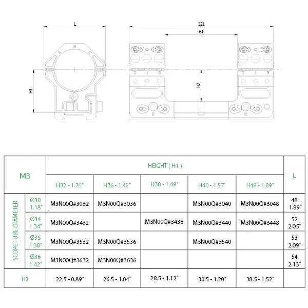 Моноблок ROME Decumanus M3-QM d - 34 мм. Сплав. Picatinny - 23710301 Моноблок ROME Decumanus M3-QM d - 34 мм. Сплав. Picatinny - 23710301