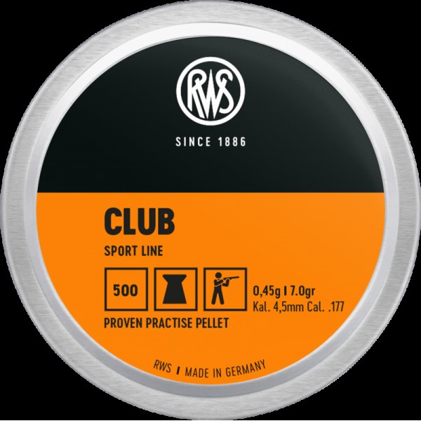 Пульки RWS Club 0,45 гр.500 шт кал.4,5 мм - 2136198