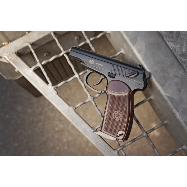 Пистолет пневматический SAS Makarov Blowback BB кал. 4.5 мм. Корпус - металл - KMB-44АHN