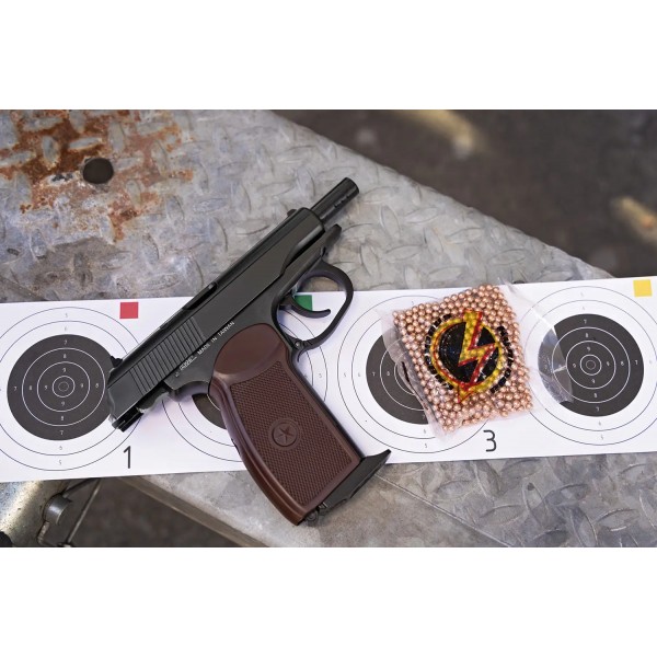 Пистолет пневматический SAS Makarov Blowback BB кал. 4.5 мм. Корпус - металл - KMB-44АHN