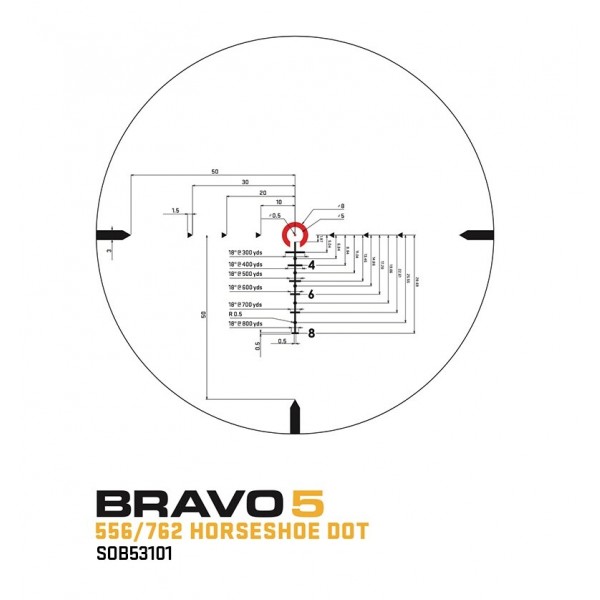 Прицел призматический Sig Optics BRAVO5 BATTLE SIGHT, 5X32MM HORSESHOE DOT ILLUM RETICLE - SOB53101 Прицел призматический Sig Optics BRAVO5 BATTLE SIGHT, 5X32MM HORSESHOE DOT ILLUM RETICLE - SOB53101