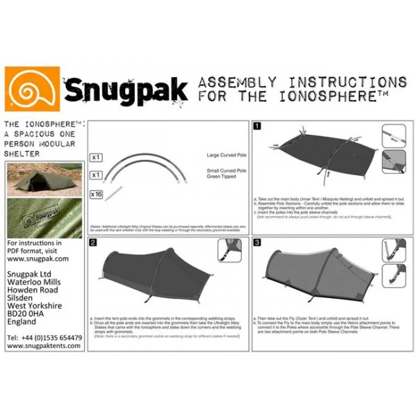 Палатка Snugpak Ionosphere вес - 1520 г - 8211659381606