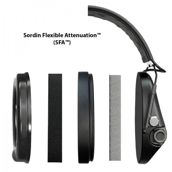 Наушники активные Sordin Supreme Pro-X SFA с кожаным оголовьем. Green - 5010020 Наушники активные Sordin Supreme Pro-X SFA с кожаным оголовьем. Green - 5010020