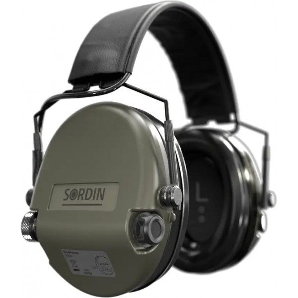 Наушники активные Sordin Supreme MIL AUX SFA с верхним держателем. Green - 5010026