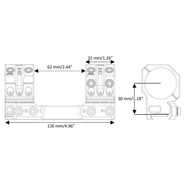 Моноблок Spuhr SP-3001. d - 30 мм. Medium. Picatinny - 37280000 Моноблок Spuhr SP-3001. d - 30 мм. Medium. Picatinny - 37280000