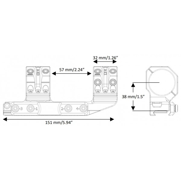 Моноблок Spuhr QDP-4016 с выносом. d - 34 мм. High (1.5"). Picatinny - 37280030 Моноблок Spuhr QDP-4016 с выносом. d - 34 мм. High (1.5"). Picatinny - 37280030