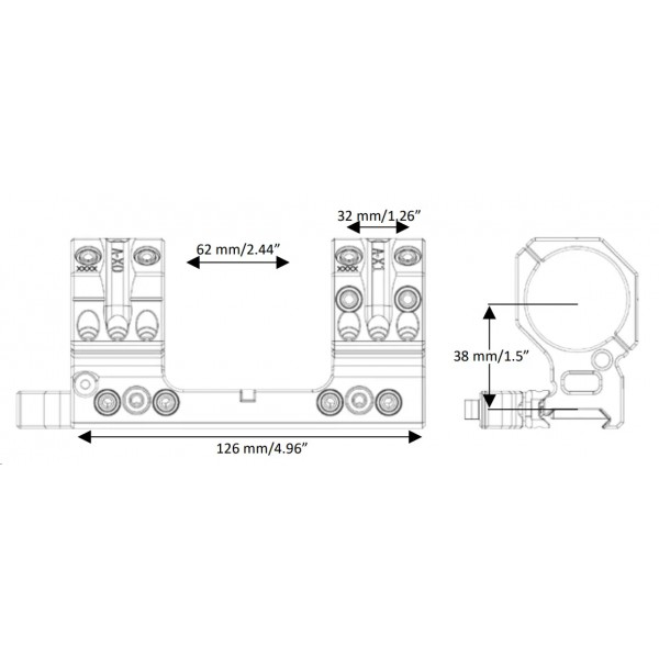 Моноблок Spuhr QDP-3002. d - 30 мм. Extra High. Picatinny - 37280032 Моноблок Spuhr QDP-3002. d - 30 мм. Extra High. Picatinny - 37280032