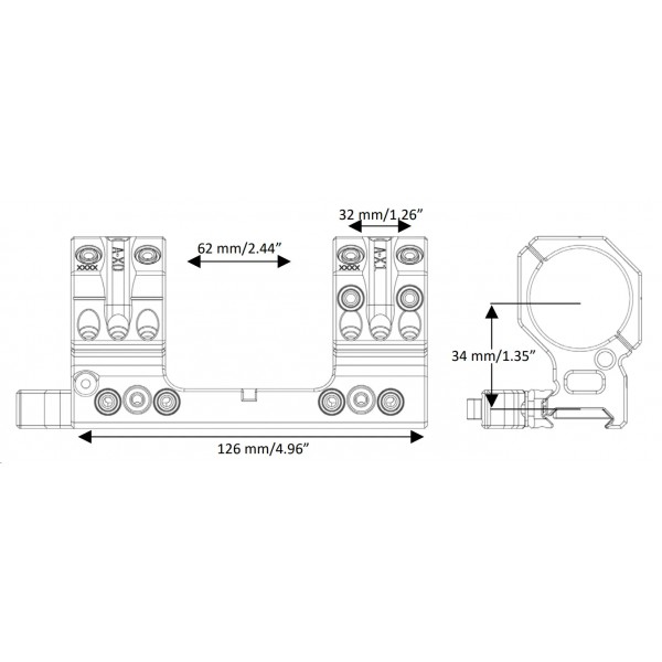 Моноблок Spuhr QDP-3006. d - 30 мм. High. Picatinny - 37280033 Моноблок Spuhr QDP-3006. d - 30 мм. High. Picatinny - 37280033