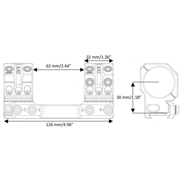 Моноблок Spuhr SP-7001. d-40 мм. Medium. Picatinny - 37280050 Моноблок Spuhr SP-7001. d-40 мм. Medium. Picatinny - 37280050