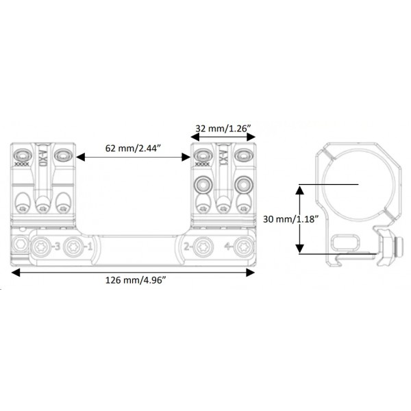 Моноблок Spuhr SP-7601. d - 40 мм. Medium. 6 MIL/20.6 MOA. Picatinny - 37280055 Моноблок Spuhr SP-7601. d - 40 мм. Medium. 6 MIL/20.6 MOA. Picatinny - 37280055