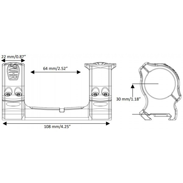 Моноблок Spuhr SCP-3001A. d - 30 mm. Medium (H-30.0 mm). Picatinny - 37280058 Моноблок Spuhr SCP-3001A. d - 30 mm. Medium (H-30.0 mm). Picatinny - 37280058