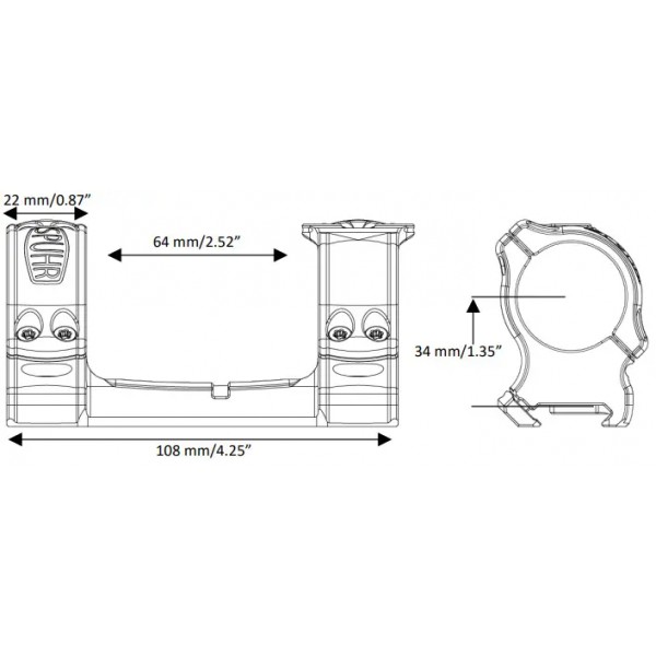 Моноблок Spuhr SCP-3006A. d - 30 mm. High (H-34.0 mm). Picatinny - 37280059 Моноблок Spuhr SCP-3006A. d - 30 mm. High (H-34.0 mm). Picatinny - 37280059