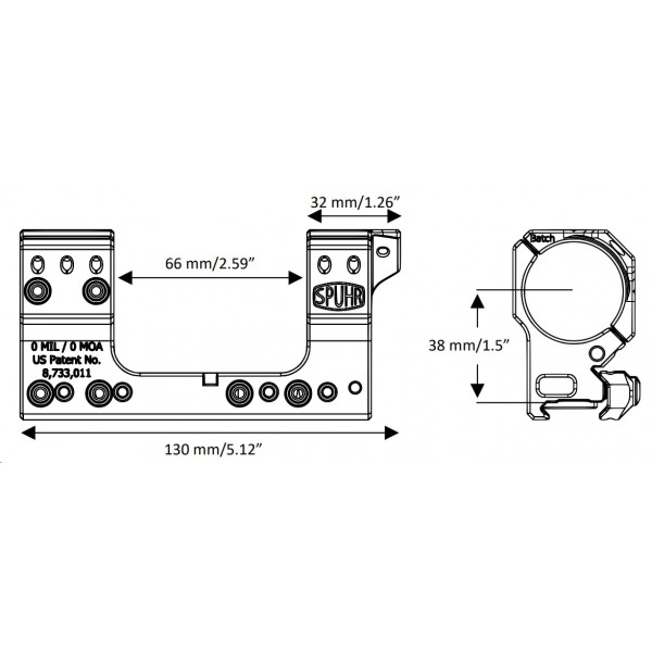 Моноблок Spuhr SP-4002C. d - 34 мм. 0 MOA. High. Picatinny - 37280090 Моноблок Spuhr SP-4002C. d - 34 мм. 0 MOA. High. Picatinny - 37280090