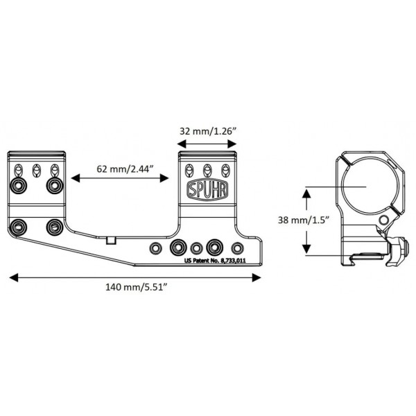Моноблок Spuhr SP-3022C з виносом. d - 30 мм. High. Picatinny - 37280094 Моноблок Spuhr SP-3022C з виносом. d - 30 мм. High. Picatinny - 37280094