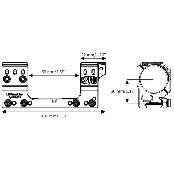 Моноблок Spuhr SP-4001C. d-34 мм. Medium. Picatinny - 37280095 Моноблок Spuhr SP-4001C. d-34 мм. Medium. Picatinny - 37280095