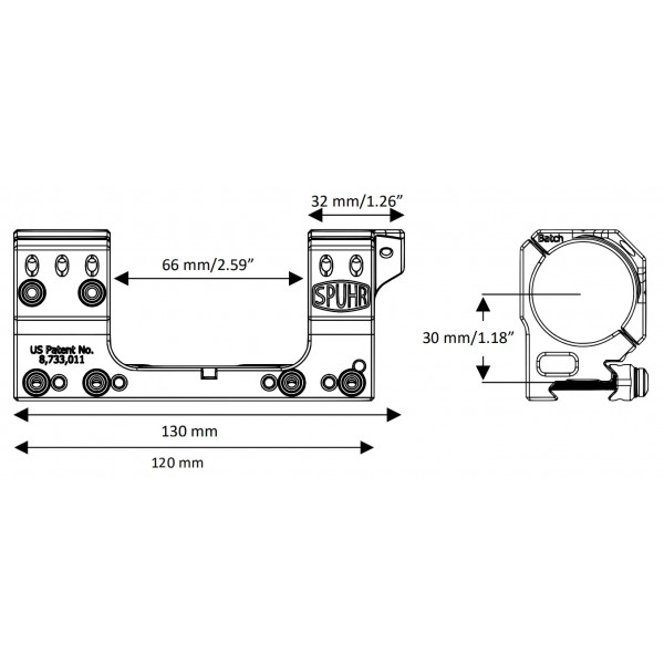 Моноблок Spuhr SP-4601C. d - 34 мм. Medium. 6 MIL/20.6 MOA. Picatinny - 37280101 Моноблок Spuhr SP-4601C. d - 34 мм. Medium. 6 MIL/20.6 MOA. Picatinny - 37280101
