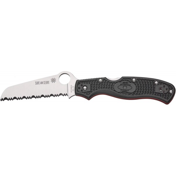 Ніж Spyderco Rescue 3 Thin Red Line серейтор - 871486