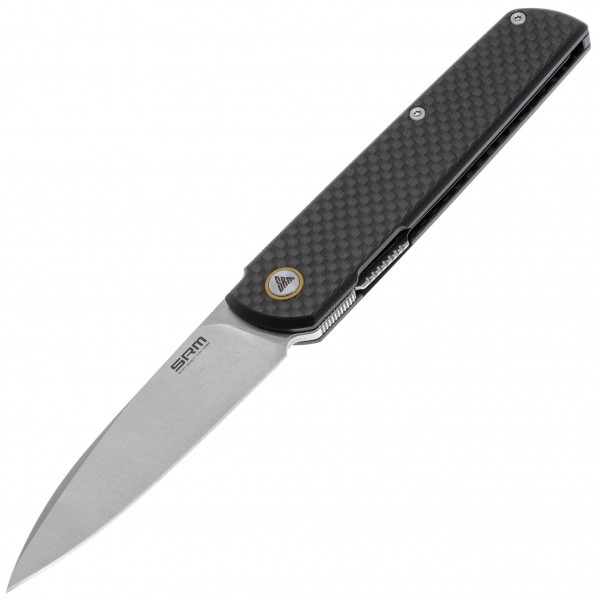 Нож SRM Qrick 408L-KB, Sandvik 14C28N, G10 + carbon fiber, черный - 408L-KB
