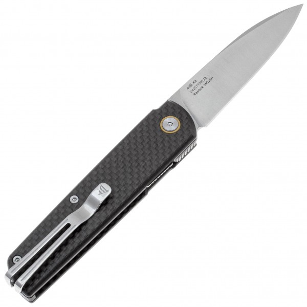 Нож SRM Qrick 408L-KB, Sandvik 14C28N, G10 + carbon fiber, черный - 408L-KB