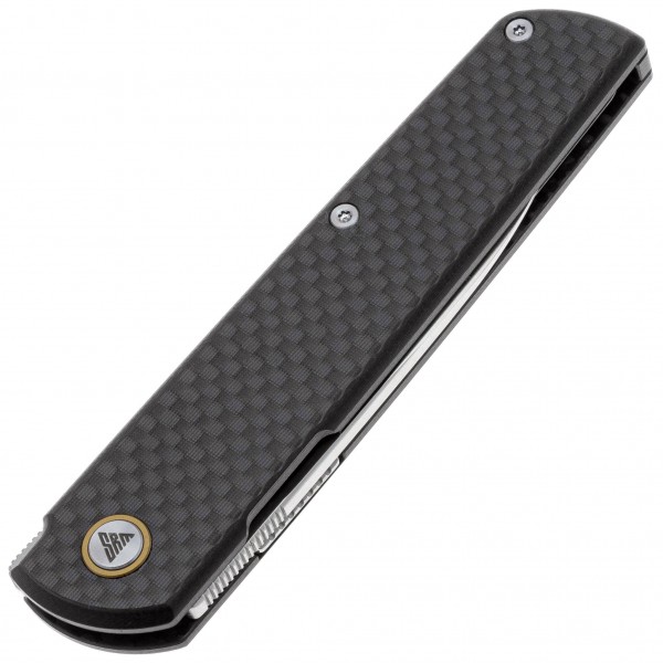 Нож SRM Qrick 408L-KB, Sandvik 14C28N, G10 + carbon fiber, черный - 408L-KB Нож SRM Qrick 408L-KB, Sandvik 14C28N, G10 + carbon fiber, черный - 408L-KB