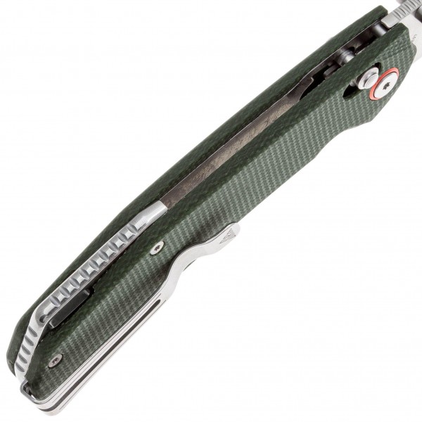 Нож SRM Asika 411L-MG, Sandvik 14C28N, микарта, зеленый - 411L-MG Нож SRM Asika 411L-MG, Sandvik 14C28N, микарта, зеленый - 411L-MG