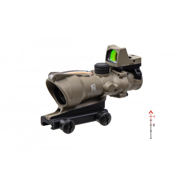 Комплект TRIJICON прицел ACOG 4x32 BAC и прицел коллиматорный RMR 3.25 МОА FDE - TA31-D-100716
