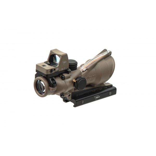 Комплект TRIJICON прицел ACOG 4x32 BAC и прицел коллиматорный RMR 3.25 МОА FDE - TA31-D-100716