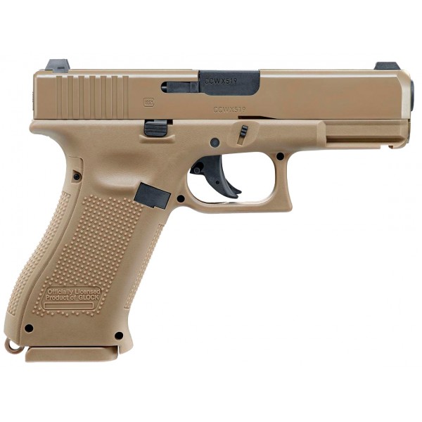 Пистолет пневматический Umarex Glock19X Tan кал. 4.5 мм ВВ - 39860193 Пистолет пневматический Umarex Glock19X Tan кал. 4.5 мм ВВ - 39860193