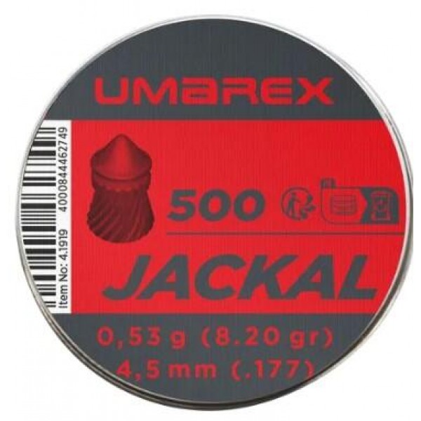 Кульки Umarex Jackal Pellets 0,53гр. кал.4.5(.177) 500шт. - 4.1919 Кульки Umarex Jackal Pellets 0,53гр. кал.4.5(.177) 500шт. - 4.1919