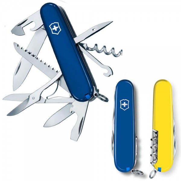 Нож Victorinox Swiss Army Huntsman Ukraine сине-желтый - 1.3713.2.8