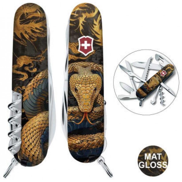Нож Victorinox Swiss Army Huntsman Zodiac Деревянная змея - 1.3713.3_Z4280pk